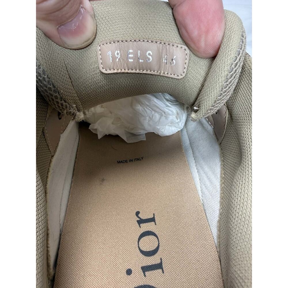 Dior B24 Beige Mesh Leather Trainers Size 46 EU/ 13 US SPB-TS 343339 - Picture 8 of 13